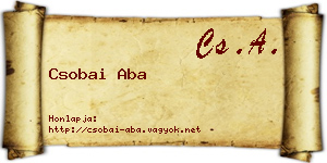 Csobai Aba névjegykártya